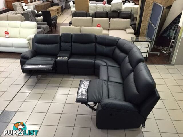 GENUINE LEATHER - APOLLO MODULAR LOUNGE W/2 RECLINERS