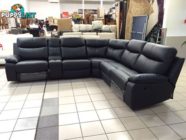 GENUINE LEATHER - APOLLO MODULAR LOUNGE W/2 RECLINERS