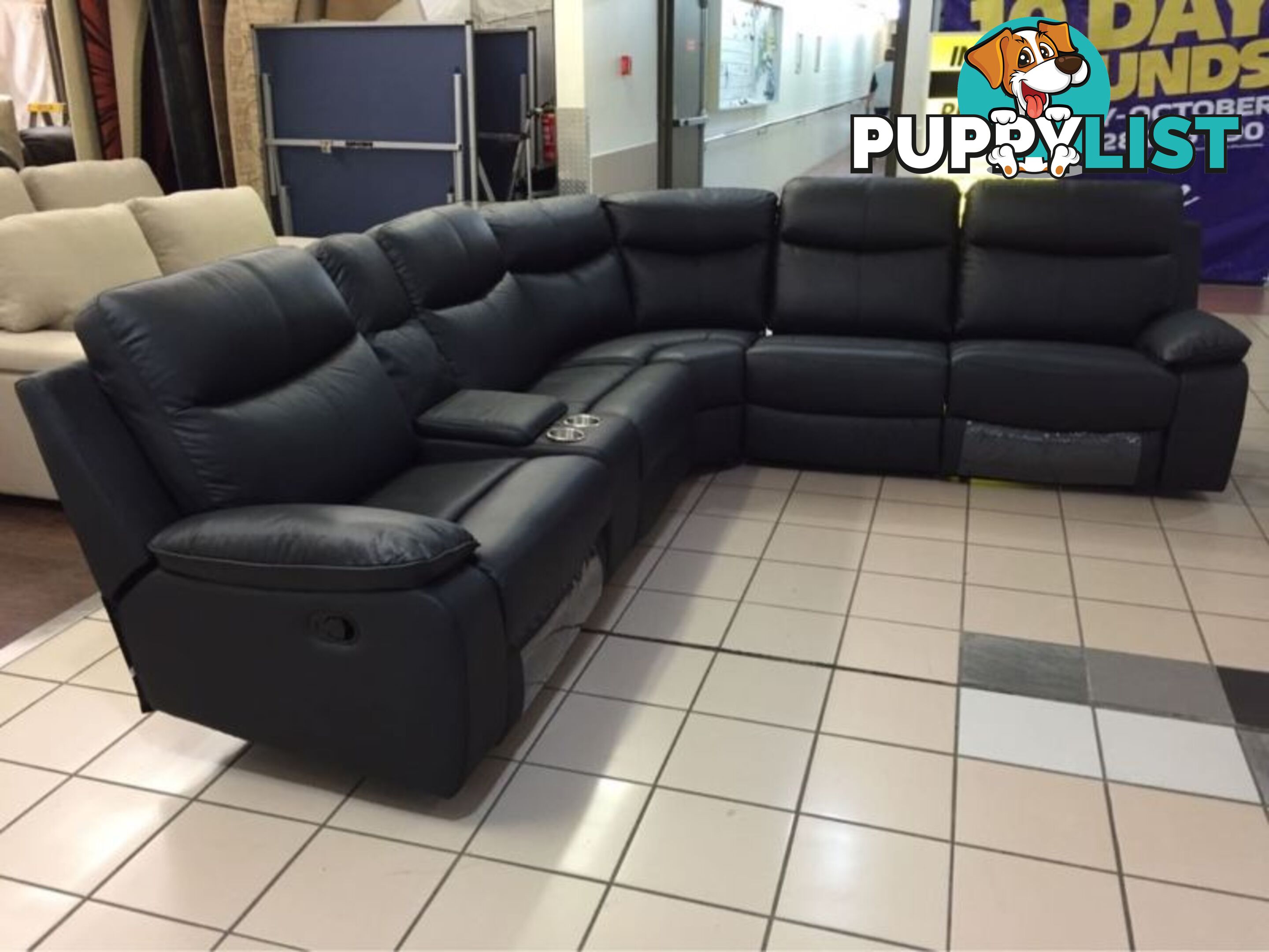 GENUINE LEATHER - APOLLO MODULAR LOUNGE W/2 RECLINERS