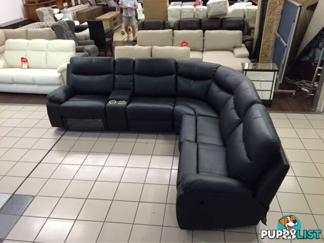 GENUINE LEATHER - APOLLO MODULAR LOUNGE W/2 RECLINERS