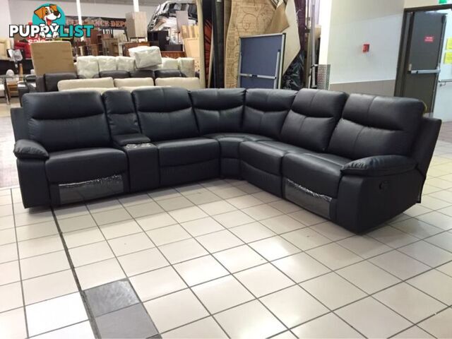 GENUINE LEATHER - APOLLO MODULAR LOUNGE W/2 RECLINERS