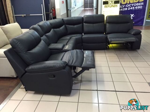 GENUINE LEATHER - APOLLO MODULAR LOUNGE W/2 RECLINERS