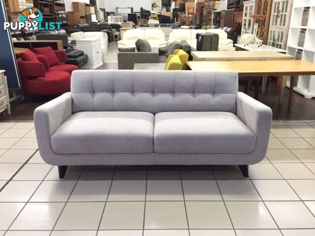 GREY 2.5 SEATER FABRIC RETRO INSPIRED SOFA