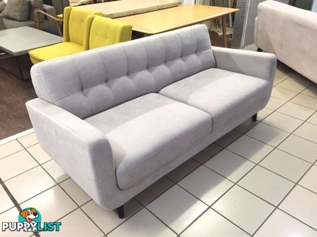 GREY 2.5 SEATER FABRIC RETRO INSPIRED SOFA