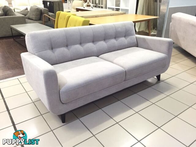 GREY 2.5 SEATER FABRIC RETRO INSPIRED SOFA