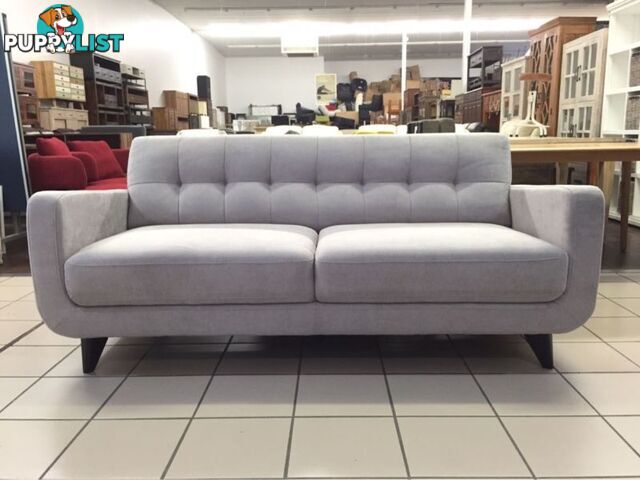 GREY 2.5 SEATER FABRIC RETRO INSPIRED SOFA