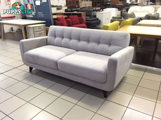 GREY 2.5 SEATER FABRIC RETRO INSPIRED SOFA