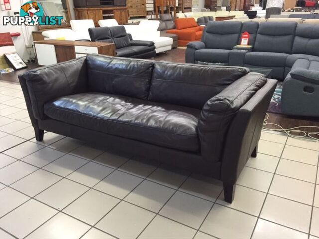 100% LEATHER - 3 SEATER LOUNGE (CHOCOLATE)