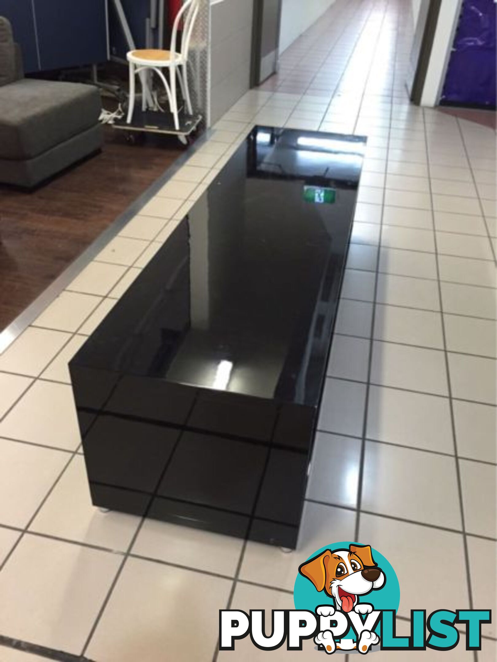 GLOSS BLACK TV UNIT 214CM