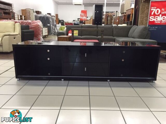 GLOSS BLACK TV UNIT 214CM