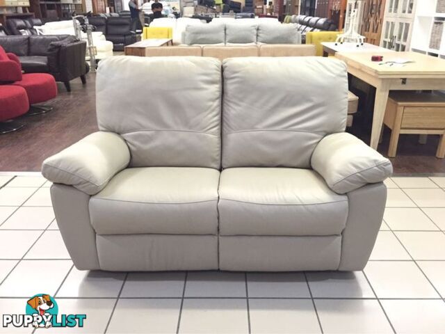 CLEARANCE 100% LEATHER 2 SEATER DUAL RECLINER