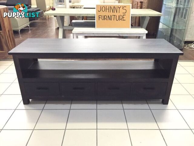 4 DRAWER TV UNIT DARK BROWN