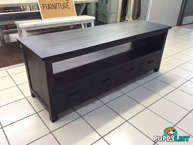 4 DRAWER TV UNIT DARK BROWN