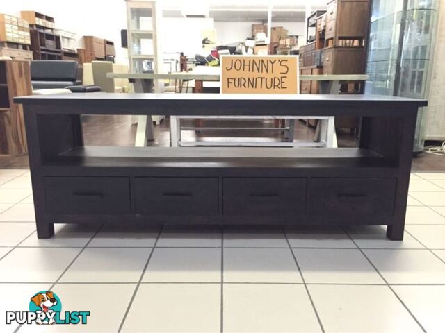 4 DRAWER TV UNIT DARK BROWN