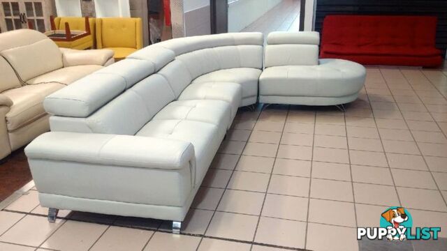 GENUINE LEATHER - PERLA MODULAR LOUNGE W/ADJUSTABLE HEADRESTS