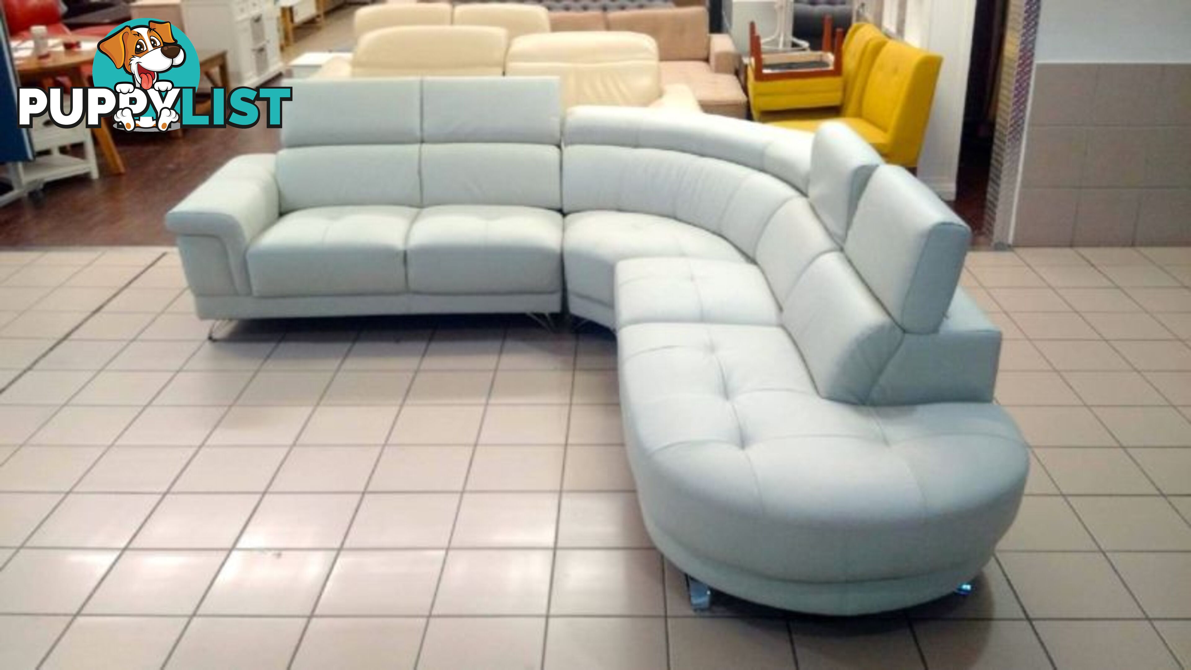 GENUINE LEATHER - PERLA MODULAR LOUNGE W/ADJUSTABLE HEADRESTS