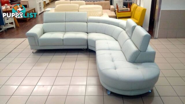 GENUINE LEATHER - PERLA MODULAR LOUNGE W/ADJUSTABLE HEADRESTS