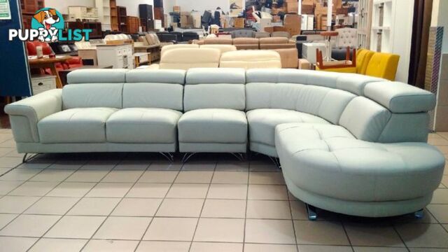 GENUINE LEATHER - PERLA MODULAR LOUNGE W/ADJUSTABLE HEADRESTS