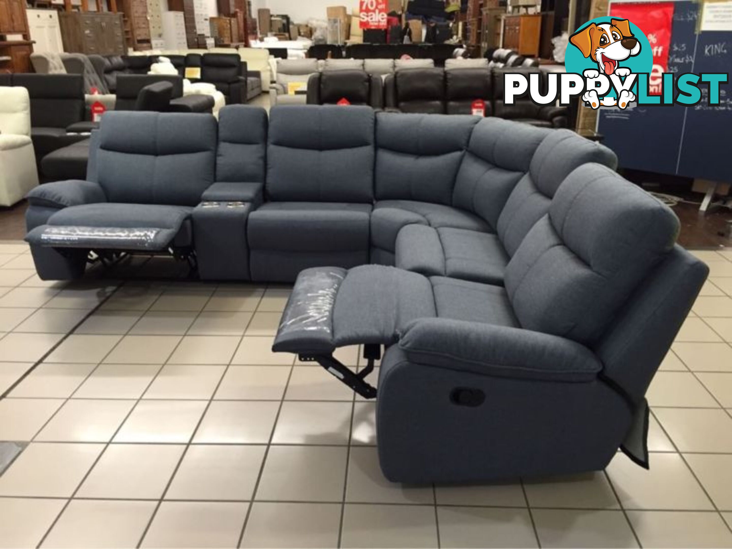 DIESEL MODULAR LOUNGE SUITE W/2 RECLINERS