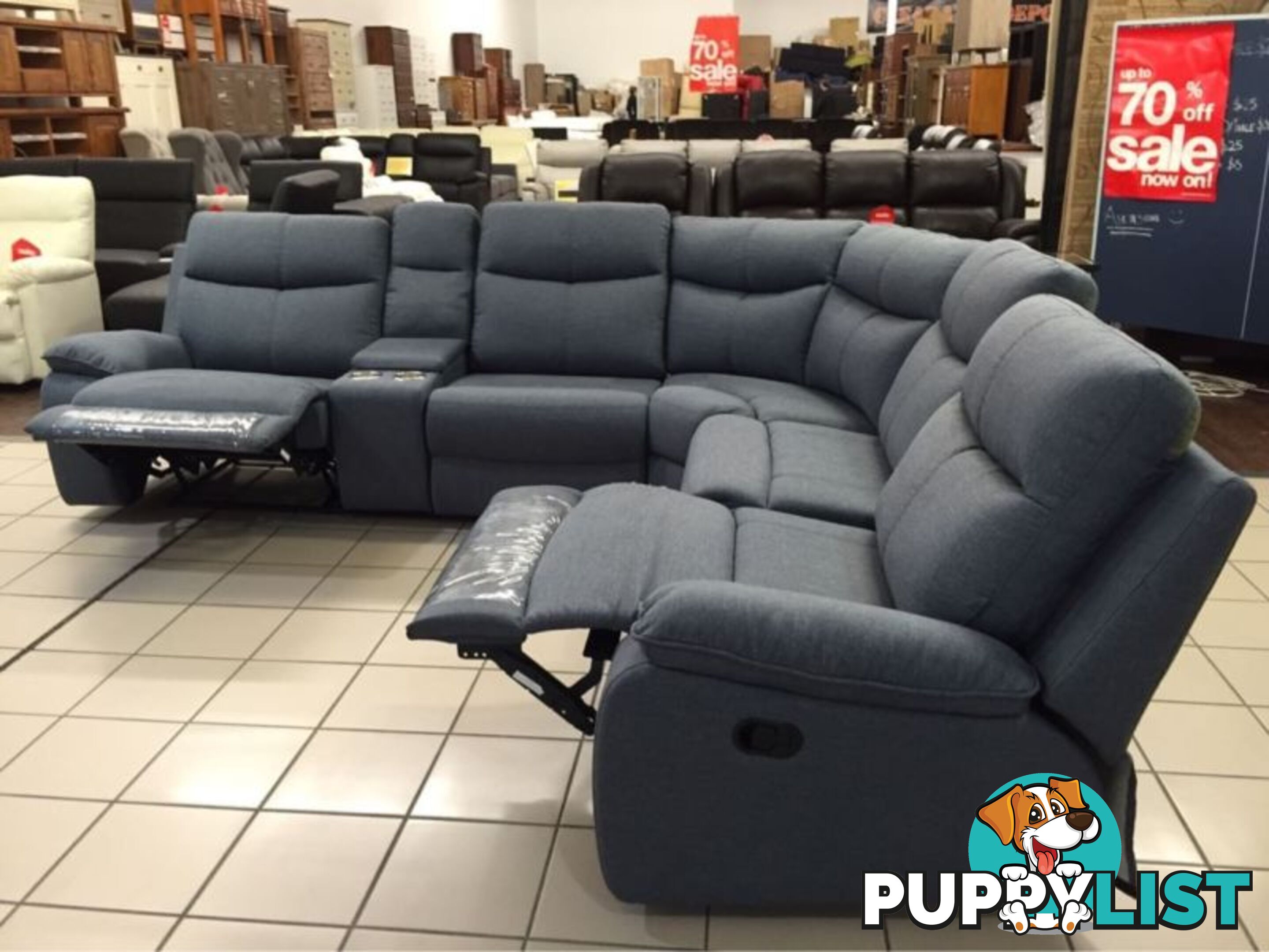 DIESEL MODULAR LOUNGE SUITE W/2 RECLINERS