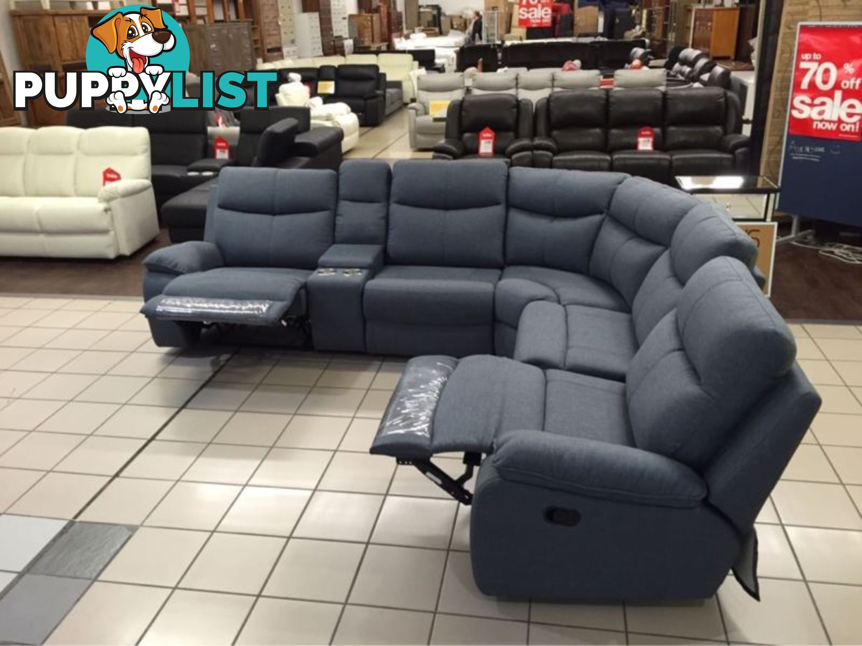 DIESEL MODULAR LOUNGE SUITE W/2 RECLINERS