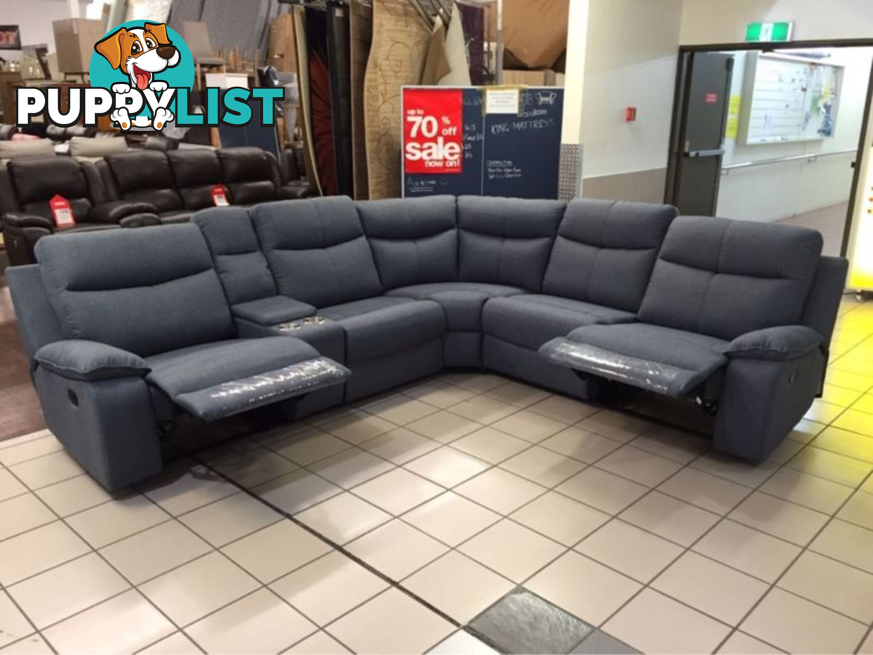 DIESEL MODULAR LOUNGE SUITE W/2 RECLINERS