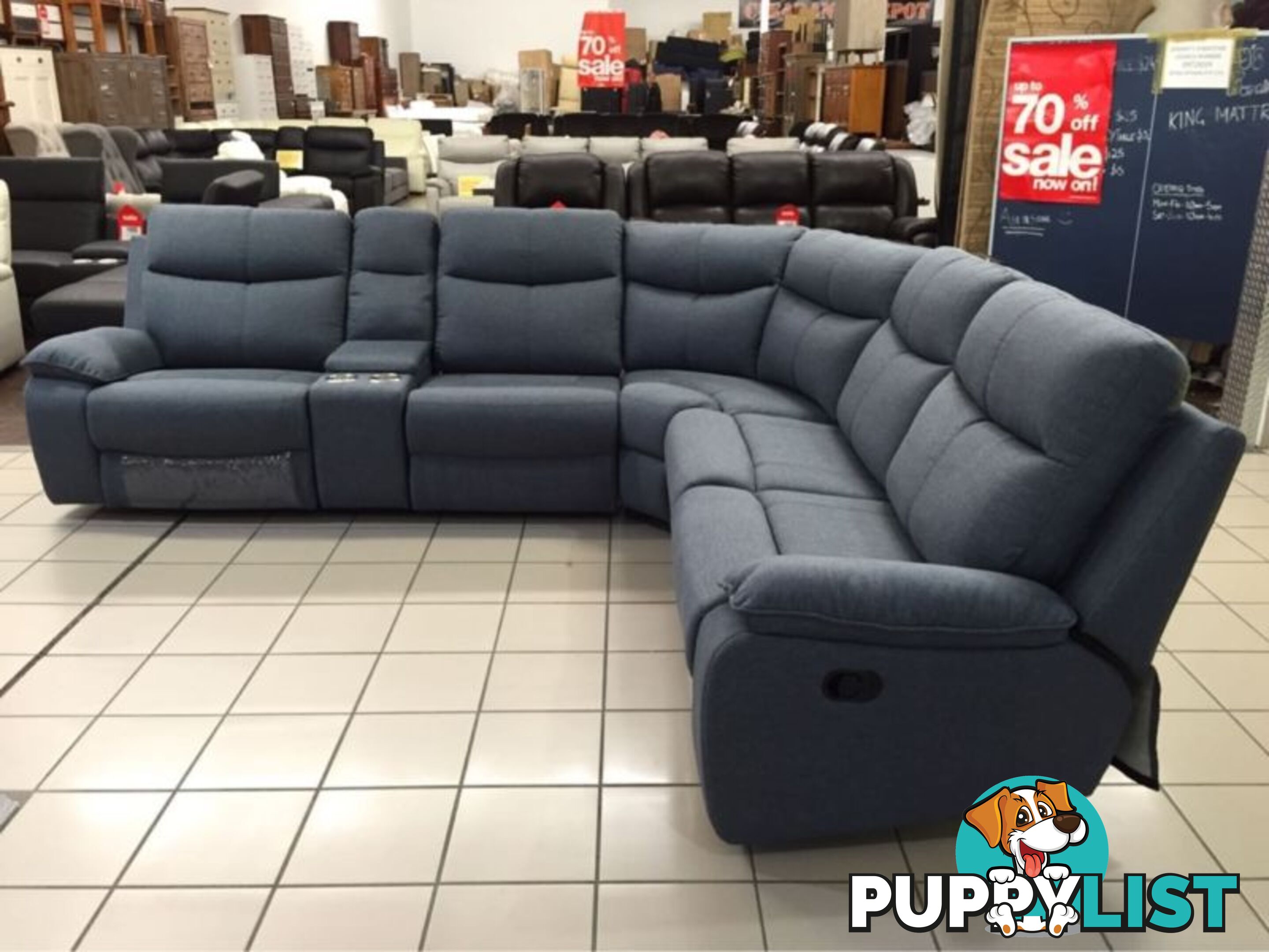 DIESEL MODULAR LOUNGE SUITE W/2 RECLINERS