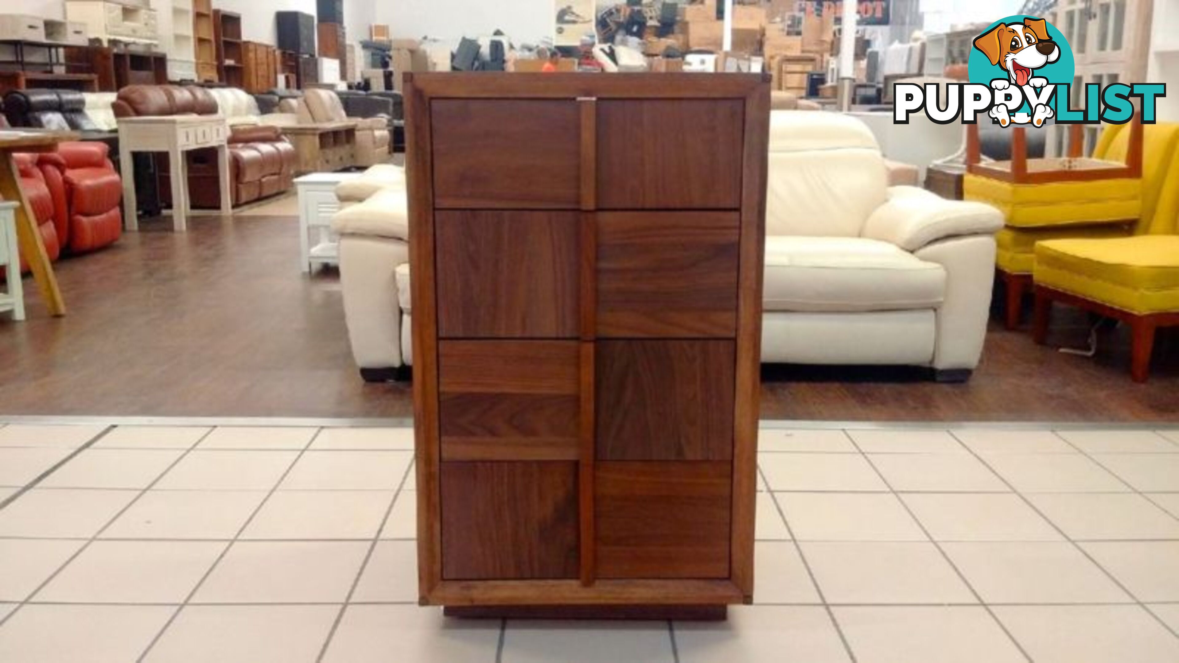 WALNUT 4 DRAWER TALLBOY