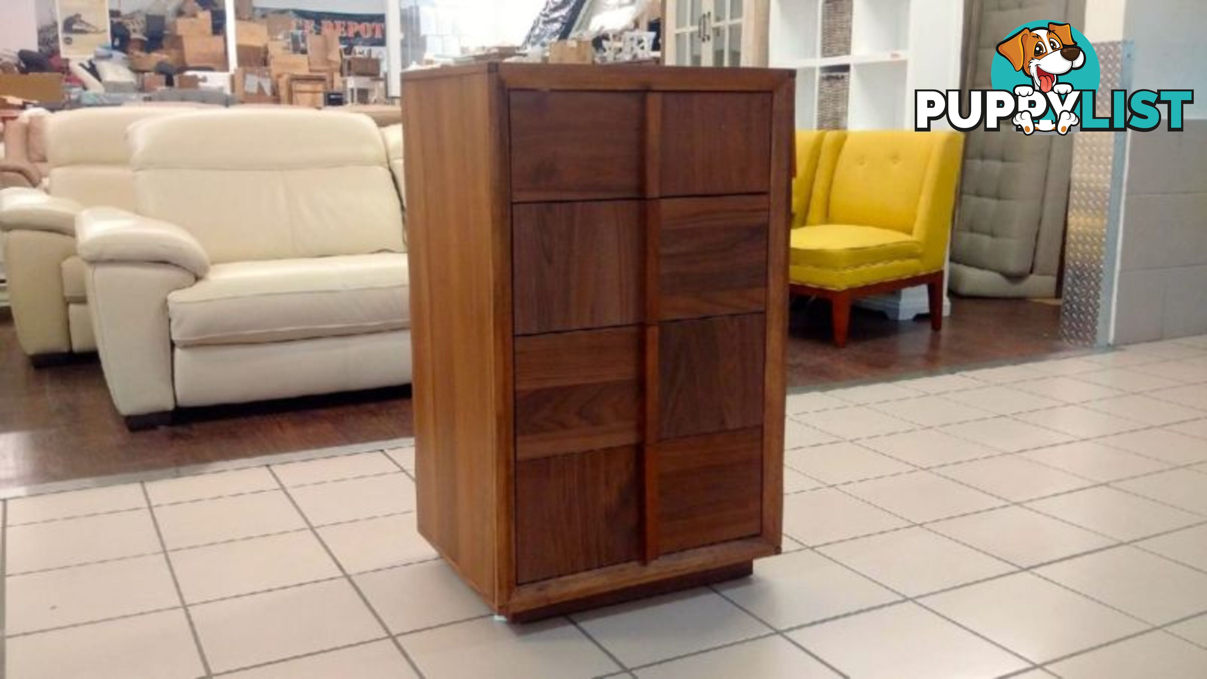 WALNUT 4 DRAWER TALLBOY