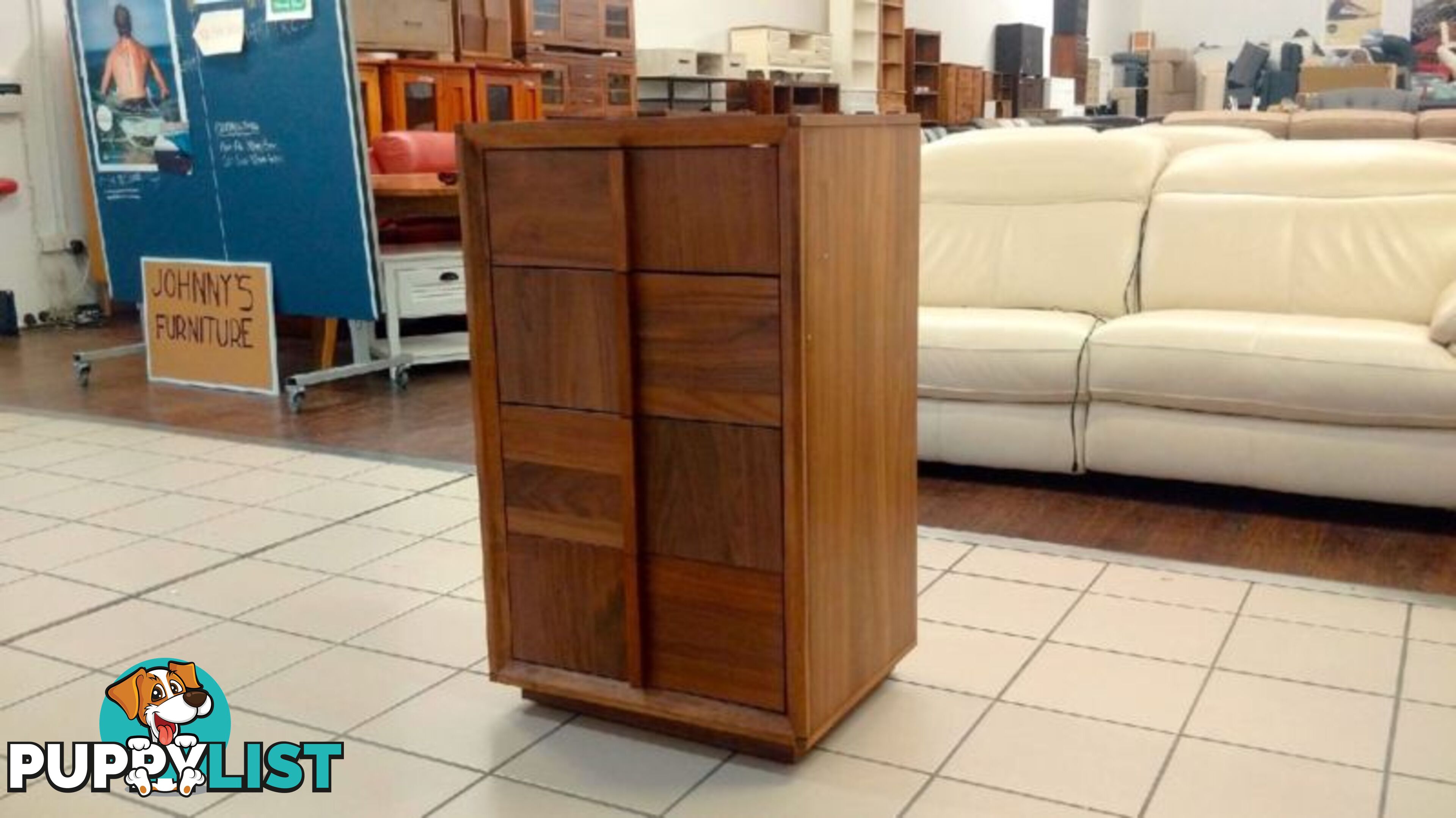 WALNUT 4 DRAWER TALLBOY