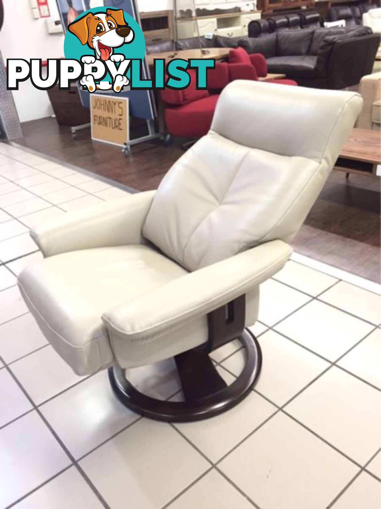 100% LEATHER SWIVEL RECLINER OCASSIONAL CHAIR