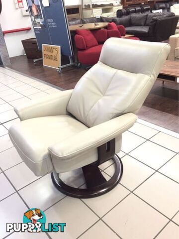 100% LEATHER SWIVEL RECLINER OCASSIONAL CHAIR