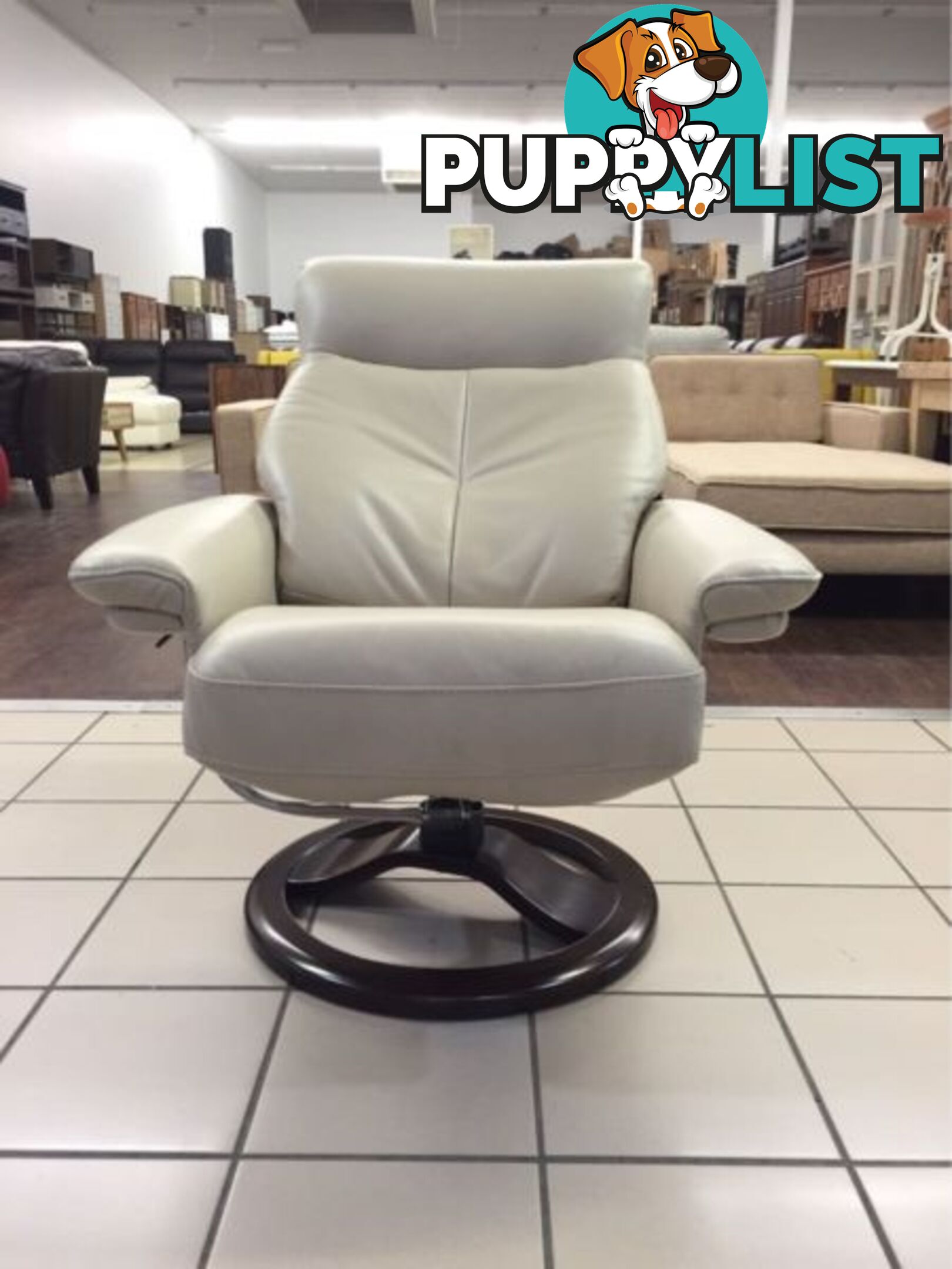 100% LEATHER SWIVEL RECLINER OCASSIONAL CHAIR