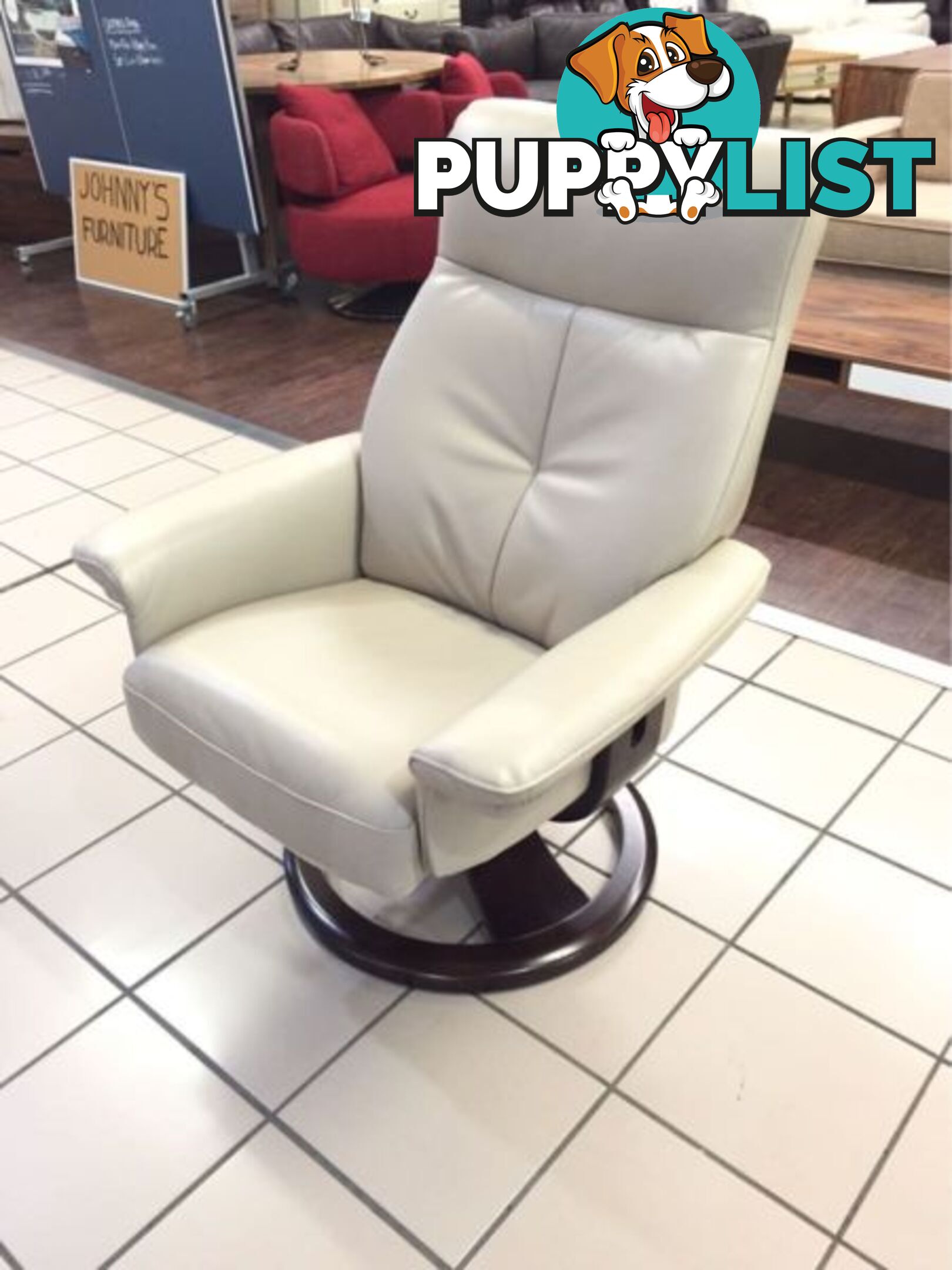 100% LEATHER SWIVEL RECLINER OCASSIONAL CHAIR