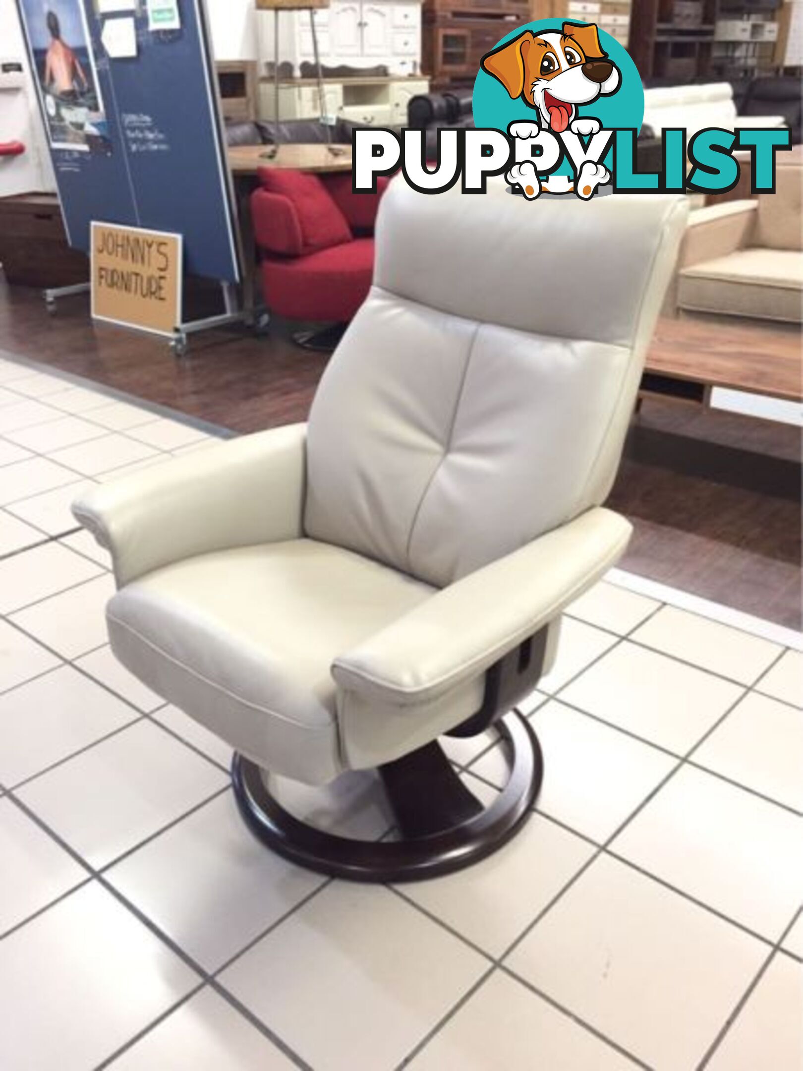 100% LEATHER SWIVEL RECLINER OCASSIONAL CHAIR