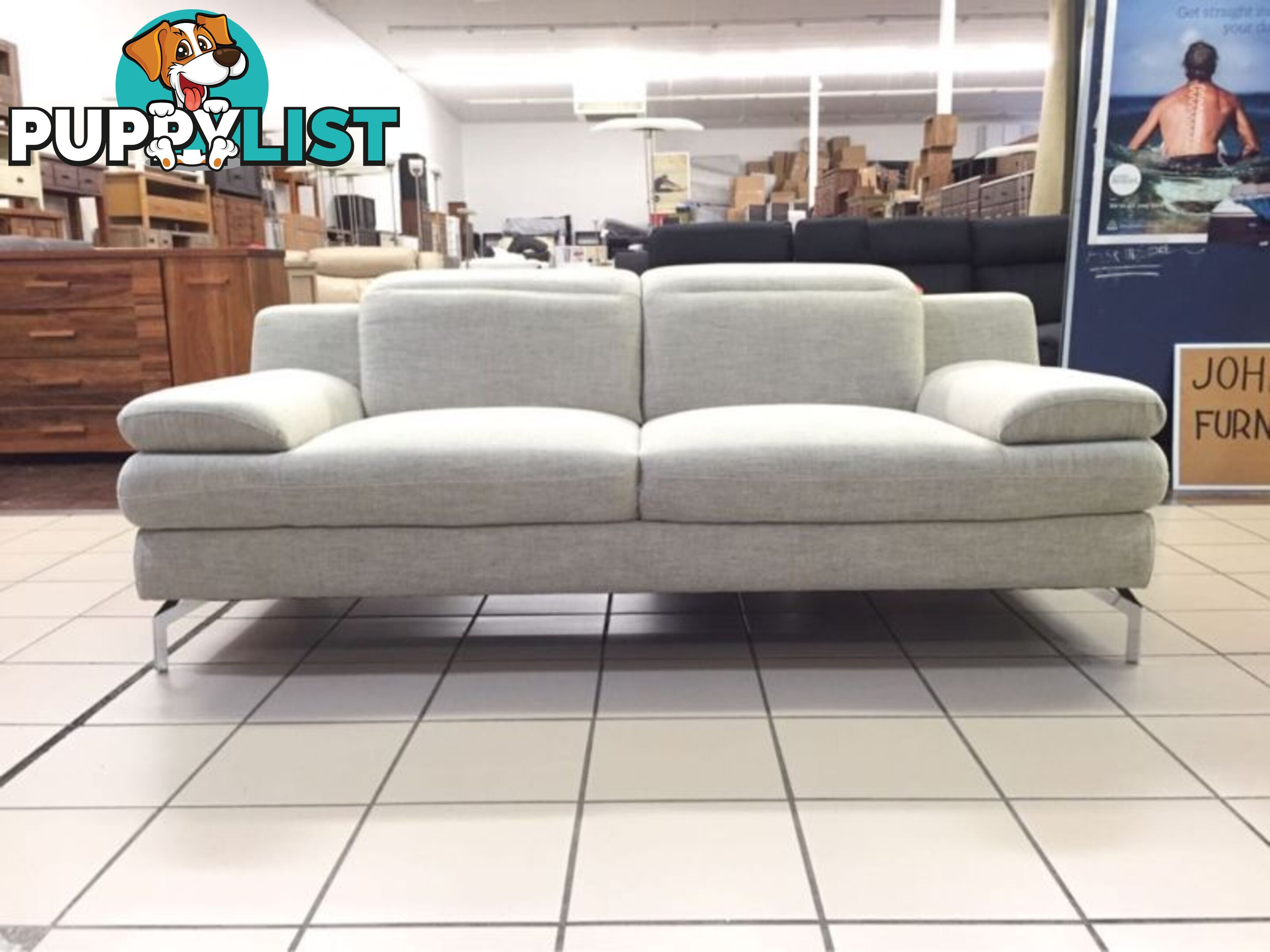 ERIC 2.5 SEATER SOFA WITH ADJUSTABLE HEADRESTS