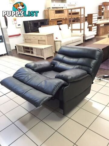 ROCCO LEATHER RECLINER (BLACK)