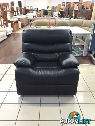 ROCCO LEATHER RECLINER (BLACK)