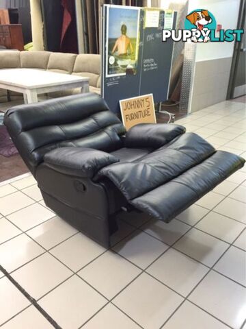 ROCCO LEATHER RECLINER (BLACK)