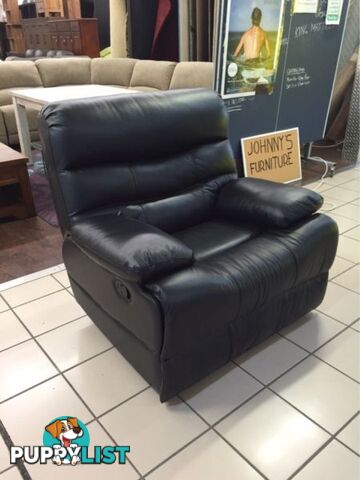 ROCCO LEATHER RECLINER (BLACK)