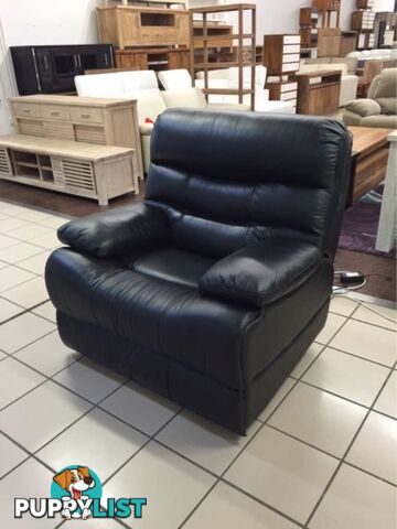 ROCCO LEATHER RECLINER (BLACK)