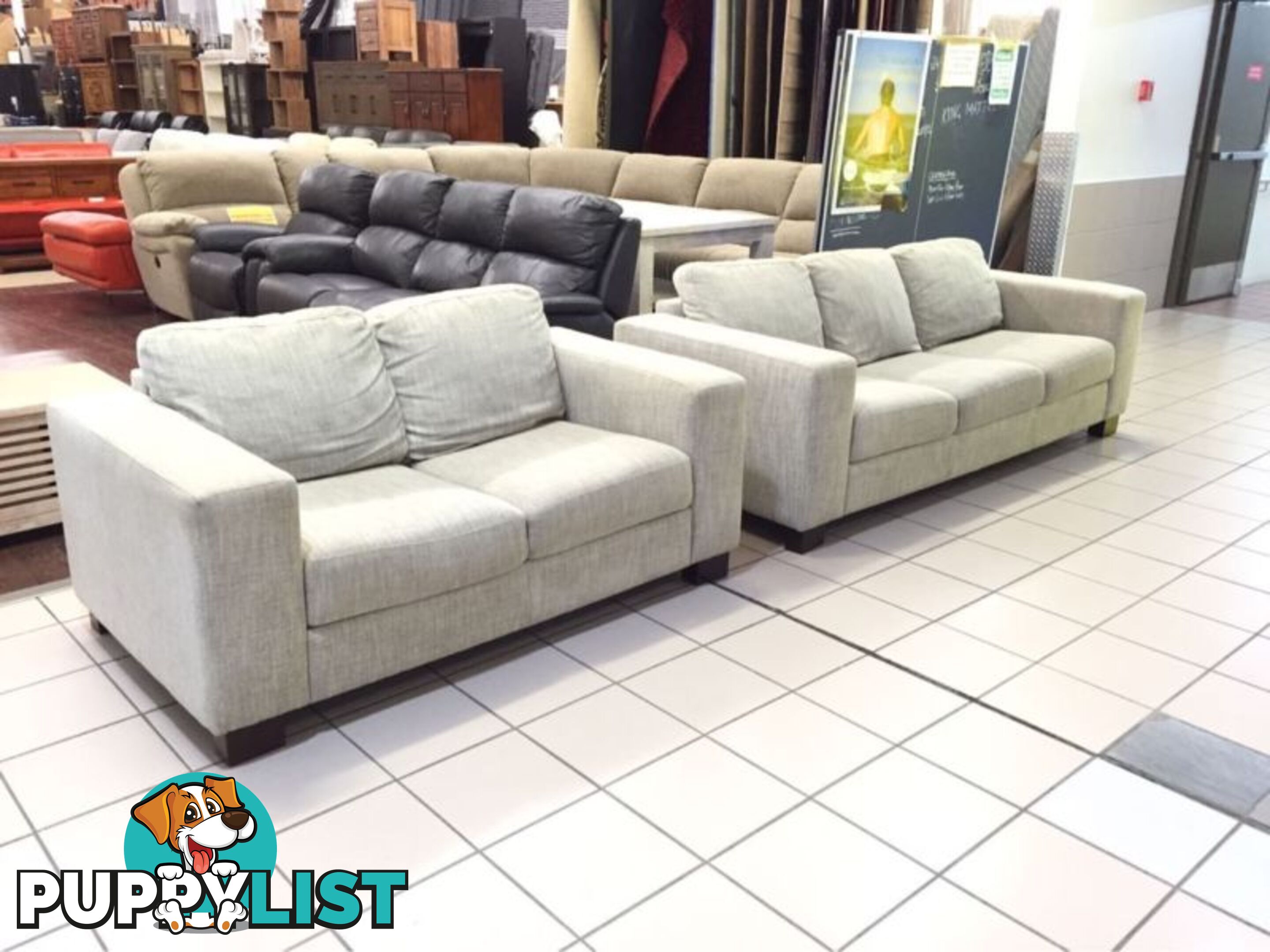 CLEARANCE YAMBA 3 + 2 SEATER PARK WHEAT