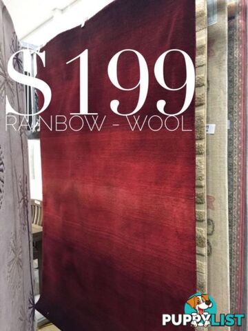 RUGS CLEARANCE!! WOOL, TUFTED WOOL, ACRYLIC...