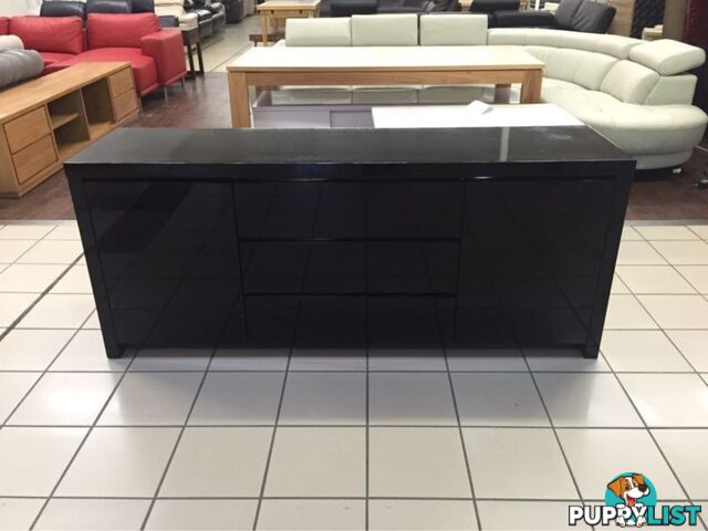 2 DOOR 3 DRAWER BLACK GLOSS BUFFET