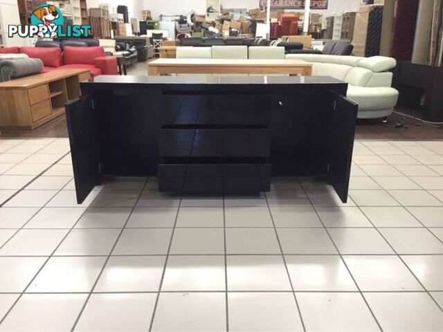 2 DOOR 3 DRAWER BLACK GLOSS BUFFET