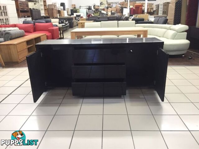 2 DOOR 3 DRAWER BLACK GLOSS BUFFET