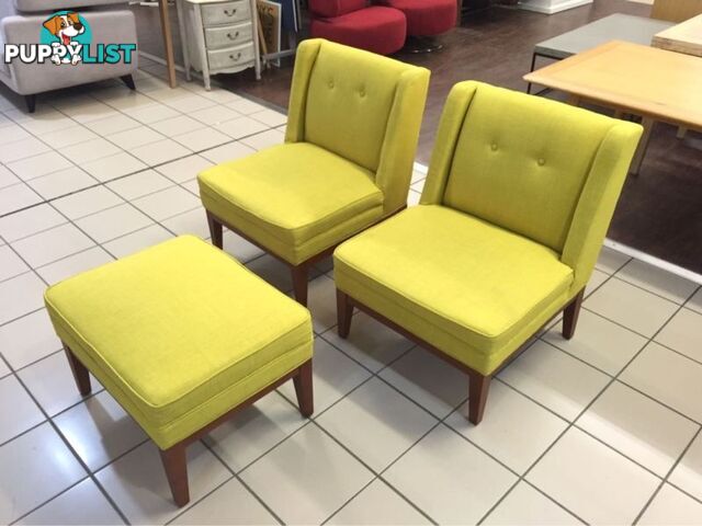 LEMONGRASS OCCASIONAL CHAIRS AND OTTOMAN