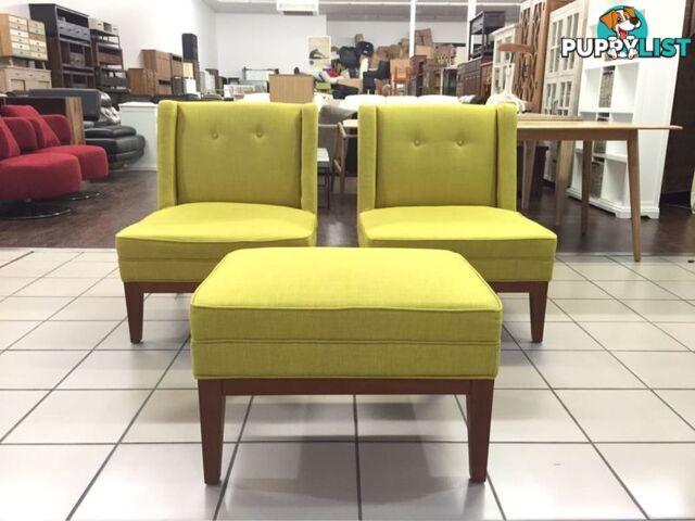 LEMONGRASS OCCASIONAL CHAIRS AND OTTOMAN