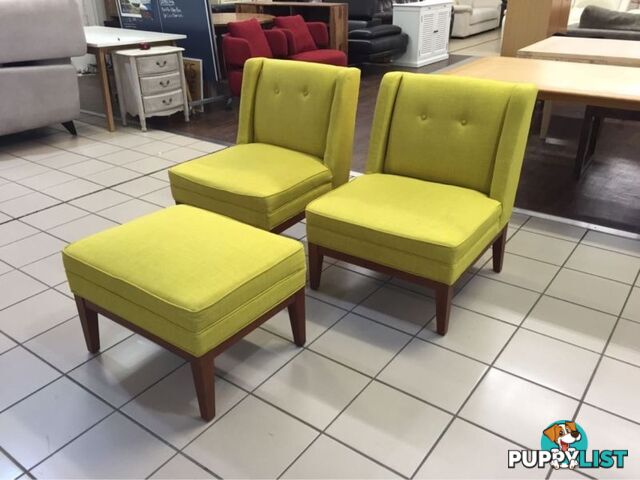 LEMONGRASS OCCASIONAL CHAIRS AND OTTOMAN