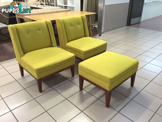 LEMONGRASS OCCASIONAL CHAIRS AND OTTOMAN